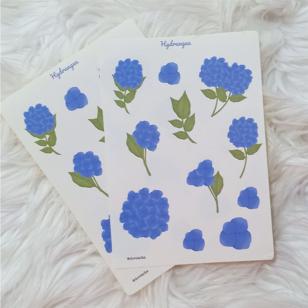 

Kiss cut sticker hydrangea flower untuk journal/scrapbook