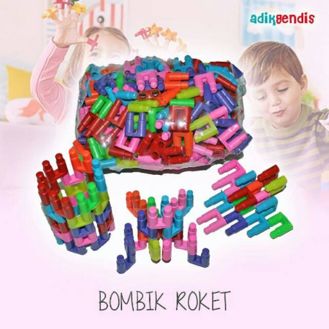 Mainan anak lego bombik jadul 90an bentuk roket kemasam Mainan anak lego bombik jadul 90an bentuk roket kemasam