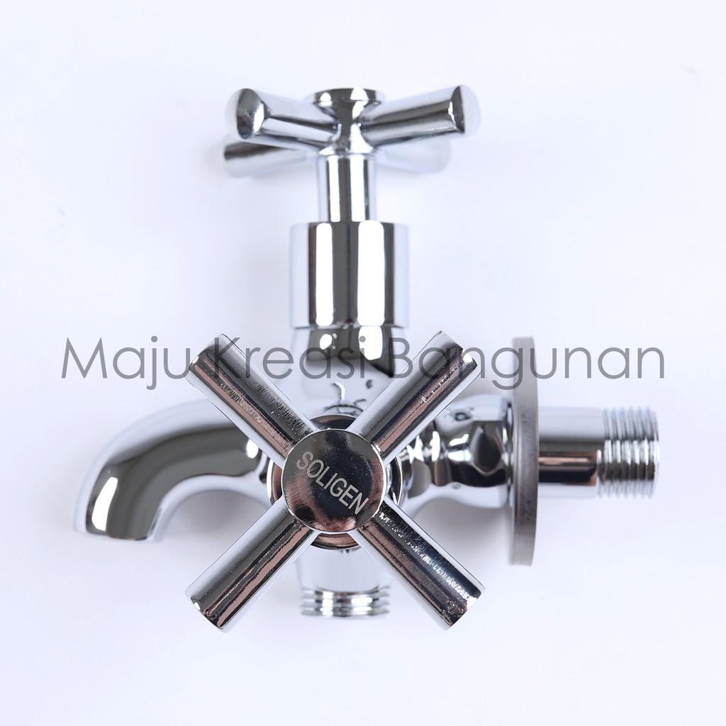 Kran Cabang SOLIGEN Kuningan YG505 YG 505 Keran Air Tembok Shower Double