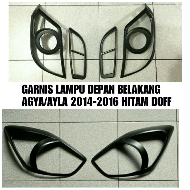 Garnis Lampu AGYA/AYLA Depan Belakang  2014-2016 Hitam Doff