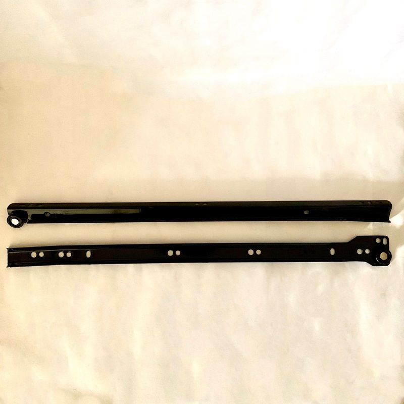 (45 cm) Rel Laci Roda Hitam Single Track 450 mm | Rel Lemari 1 Set 45 cm