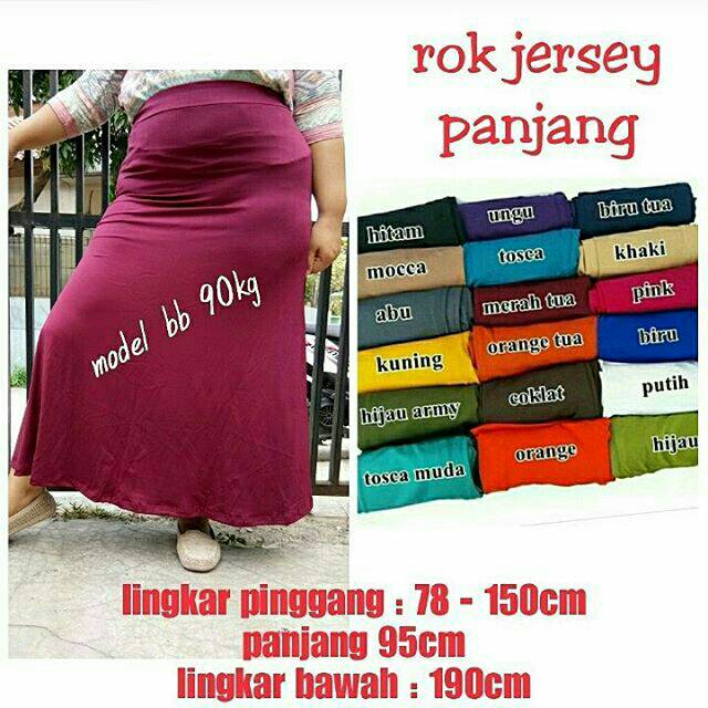 Rok jersey panjang | rok jersey jumbo | rok bigzise | rok superjumbo