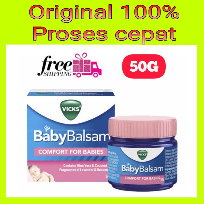 Original vicks baby balsam 50g 20g 50gr 20gr 50 20 gr balm balsem bayi g