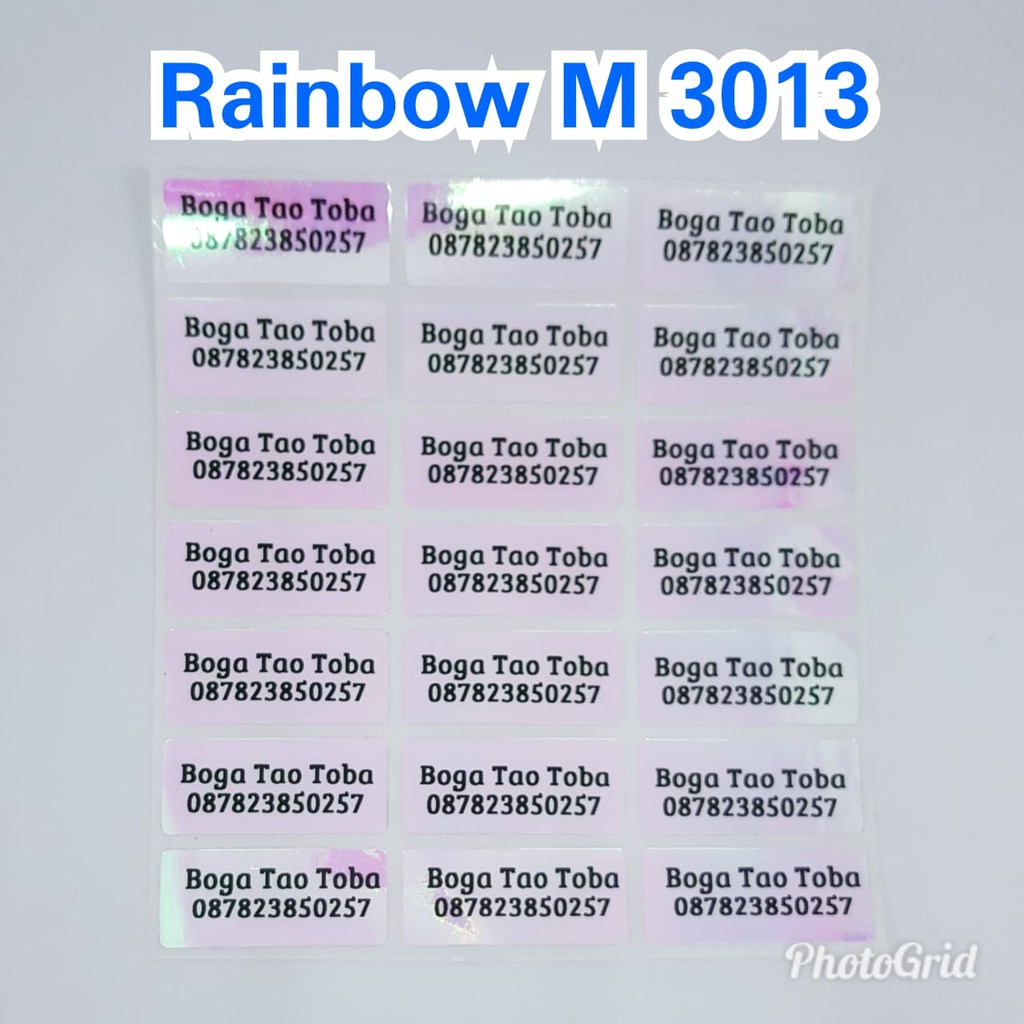 

LABEL NAMA POLOS PINK HOLO / PINK GRADASI / RAINBOW PINK LABEL TAHAN AIR