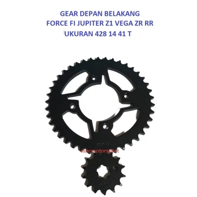 GEAR GIR DEPAN BELAKANG YUZAKA FORCE FI 14 41 T VEGA ZR RR JUPITER Z1 NEW 2010