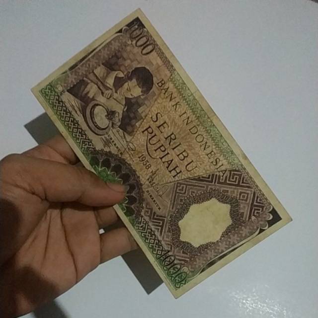 Uang kuno 1000 rupiah pekerja tahun 1958 rp 1000 pekerja 1958 uang kuno rp.1000 pekerja tahun 1958