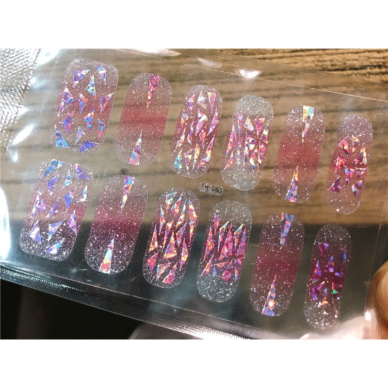 Fh 20pcsset Stiker Kuku Palsu Akrilik 3d Untuk Nail Art Diy