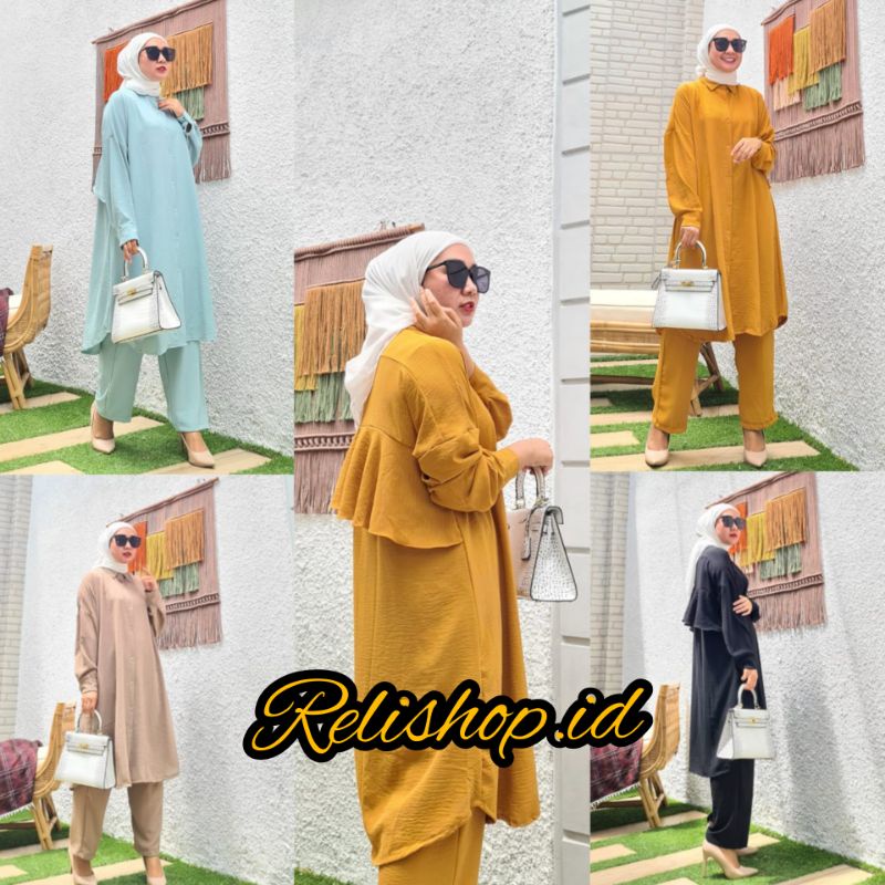 [Termurah] One Set Cringkle Premium|One set Tunik Jumbo| One set jumbo cringkle