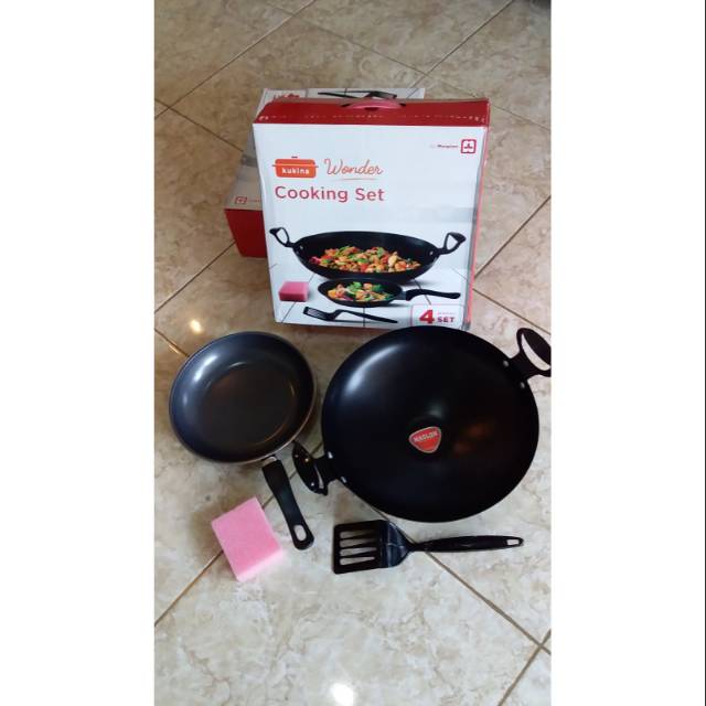 Pontianak KUKINA Wonder Wok Set of 2 (Wonder Wok 30 cm + Frypan 23 cm) by Maspion