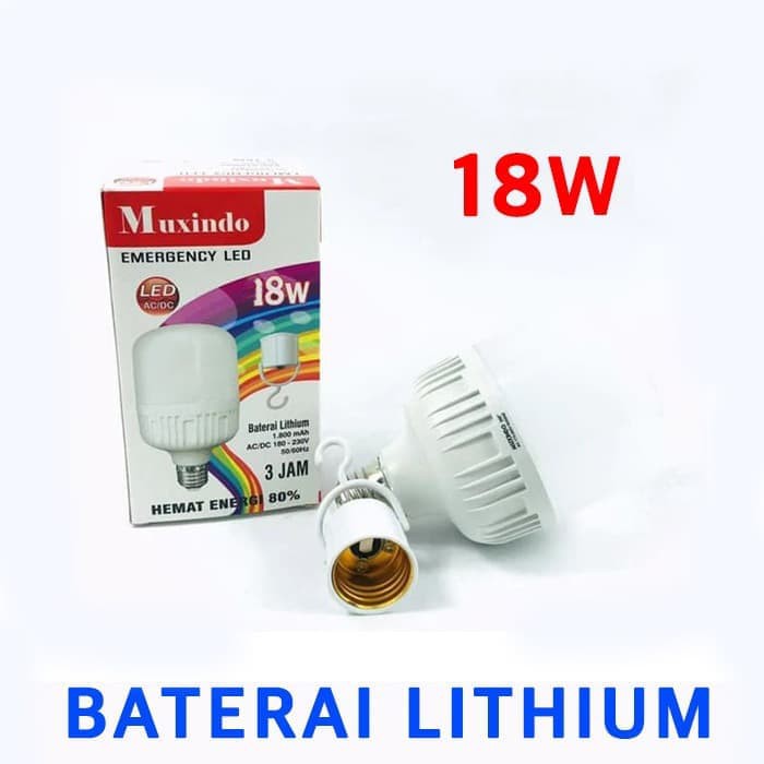 Lampu Emergency Led 18 Watt Sentuh Baterai Lithium