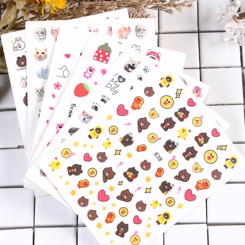 Agustina Stiker Kuku Wanita Kecil Lucu Kuning Bebek Kucing Cakar Anjing DIY Nail Decals