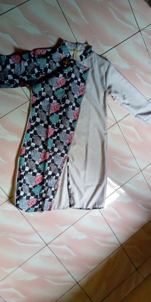 Batik Tunik Shibori Jumputan Terbaru Size S-3l / Hrb026 Yelbor Navbor / Biru Putih / Original..