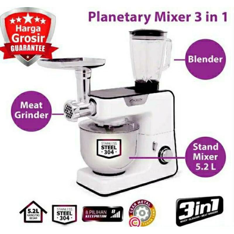 Mixer Roti Kirin 3iN1 KPM-630