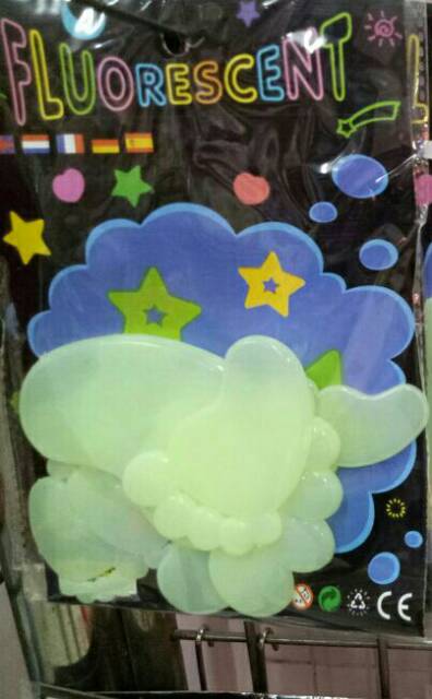 Sticker Fosfor Glow In The Dark Stiker Fluorescent Meteor Star Moon Bulan Bintang Komet Planet Petir