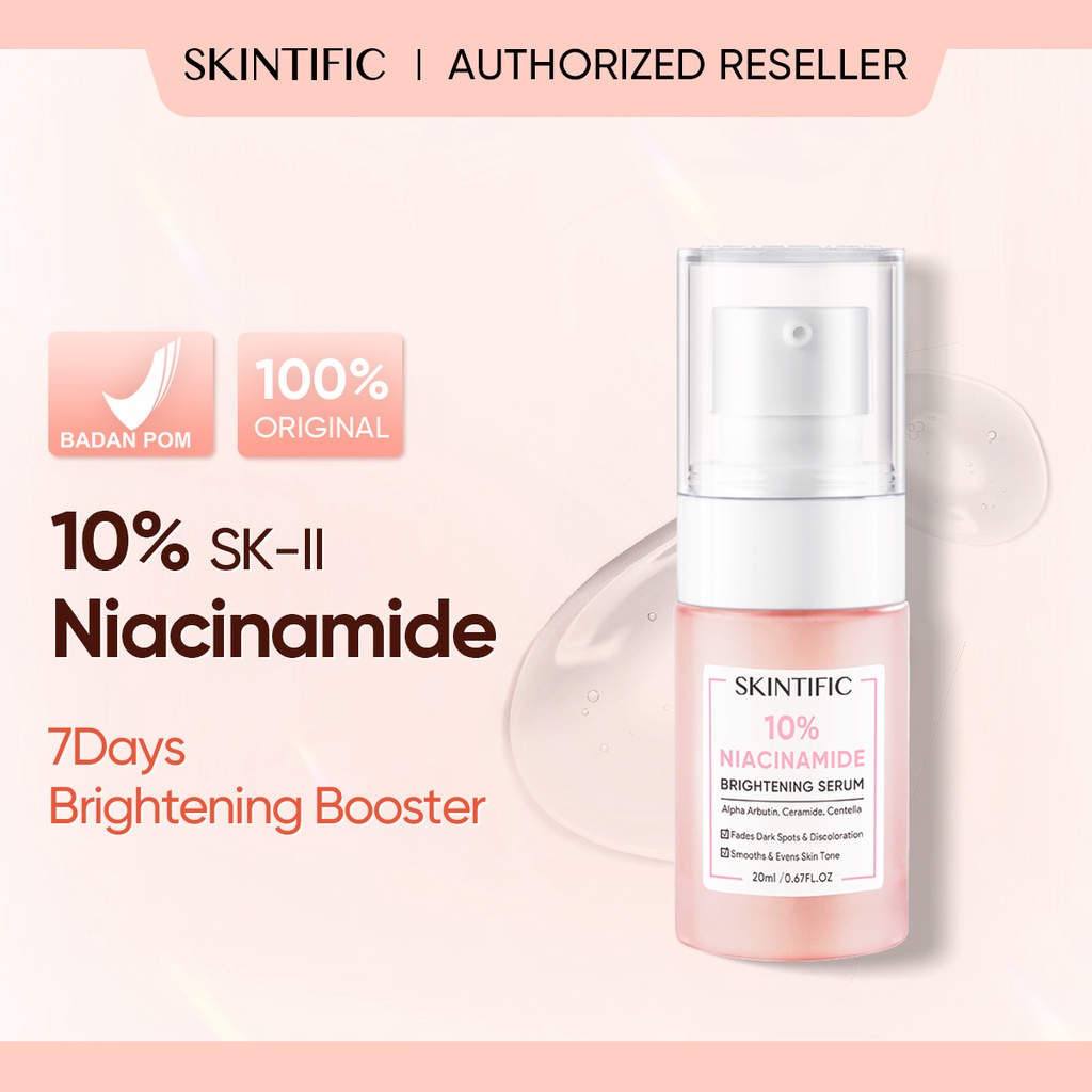 [BPOM]SKINTIFIC 10% Niacinamide Brightening Serum 20ml Facial Serum Whitening Serum pencerah serum wajah
