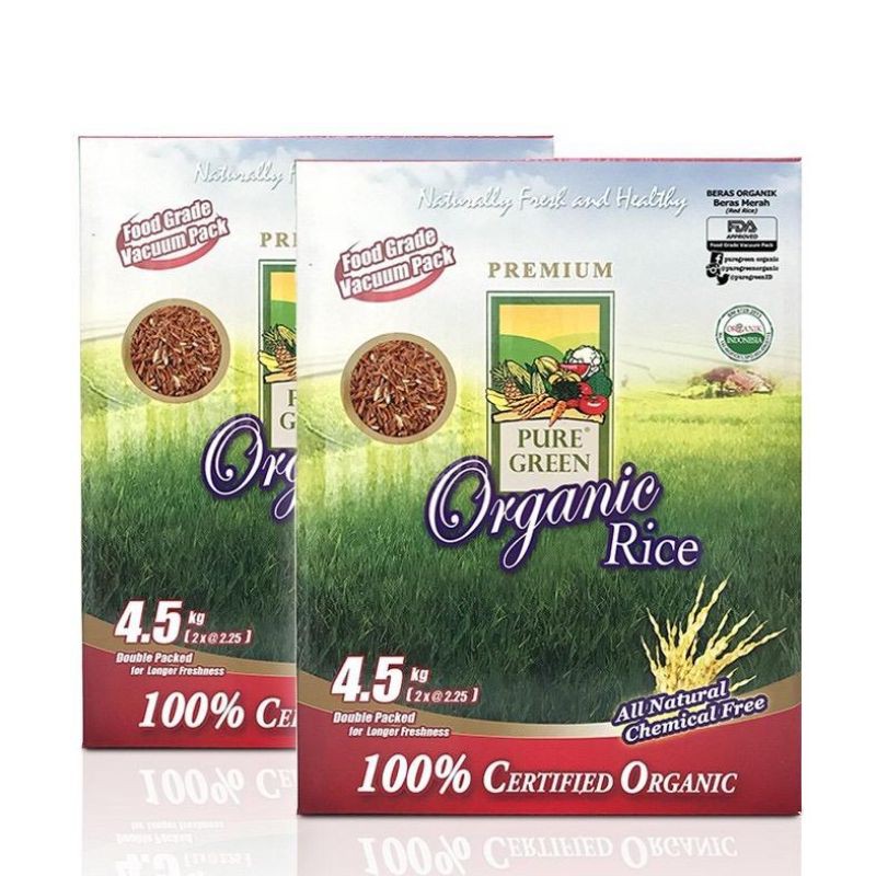 

Puregreen Organic Rice Beras Organik Beras Merah (Red Rice) - Paket 2 x 4,5 kg