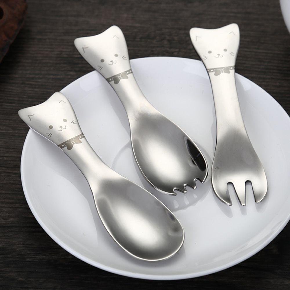 Preva 2 Pcs Sendok Kopi Kartun Anak Set Alat Makan Anak Salad Fork