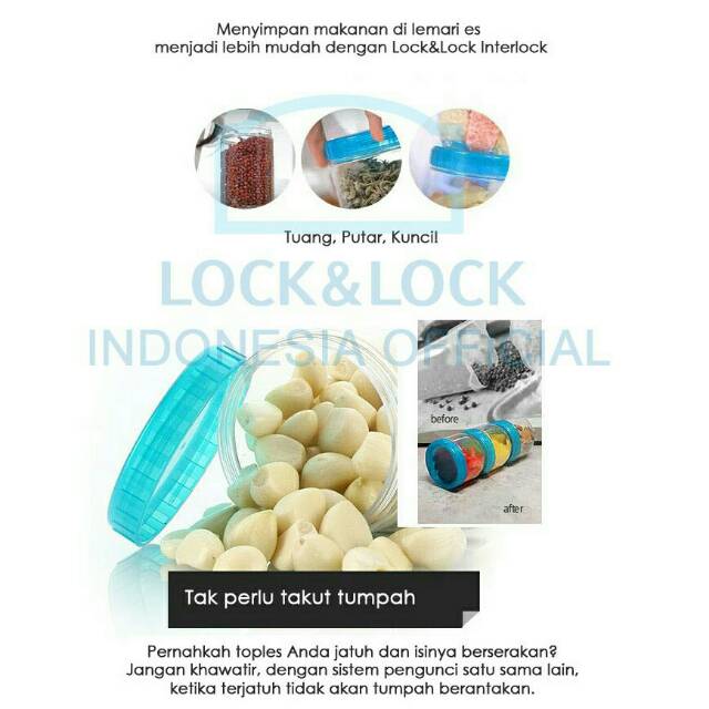 Lock n Lock Food Container Interlock Set Toples 4pcs