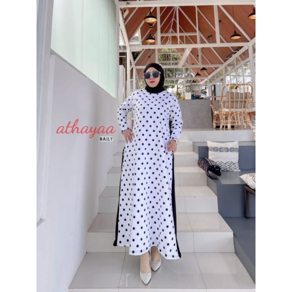 gamis polka white athaya