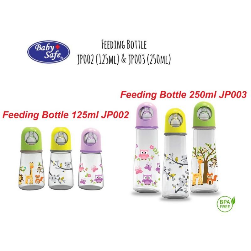 Botol Susu Baby Safe Feeding Bottle 250ml JP003, 125ml JP002