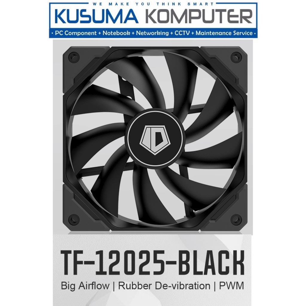 ID Cooling TF 12025 Black 120mm PWM Fan Casing PC