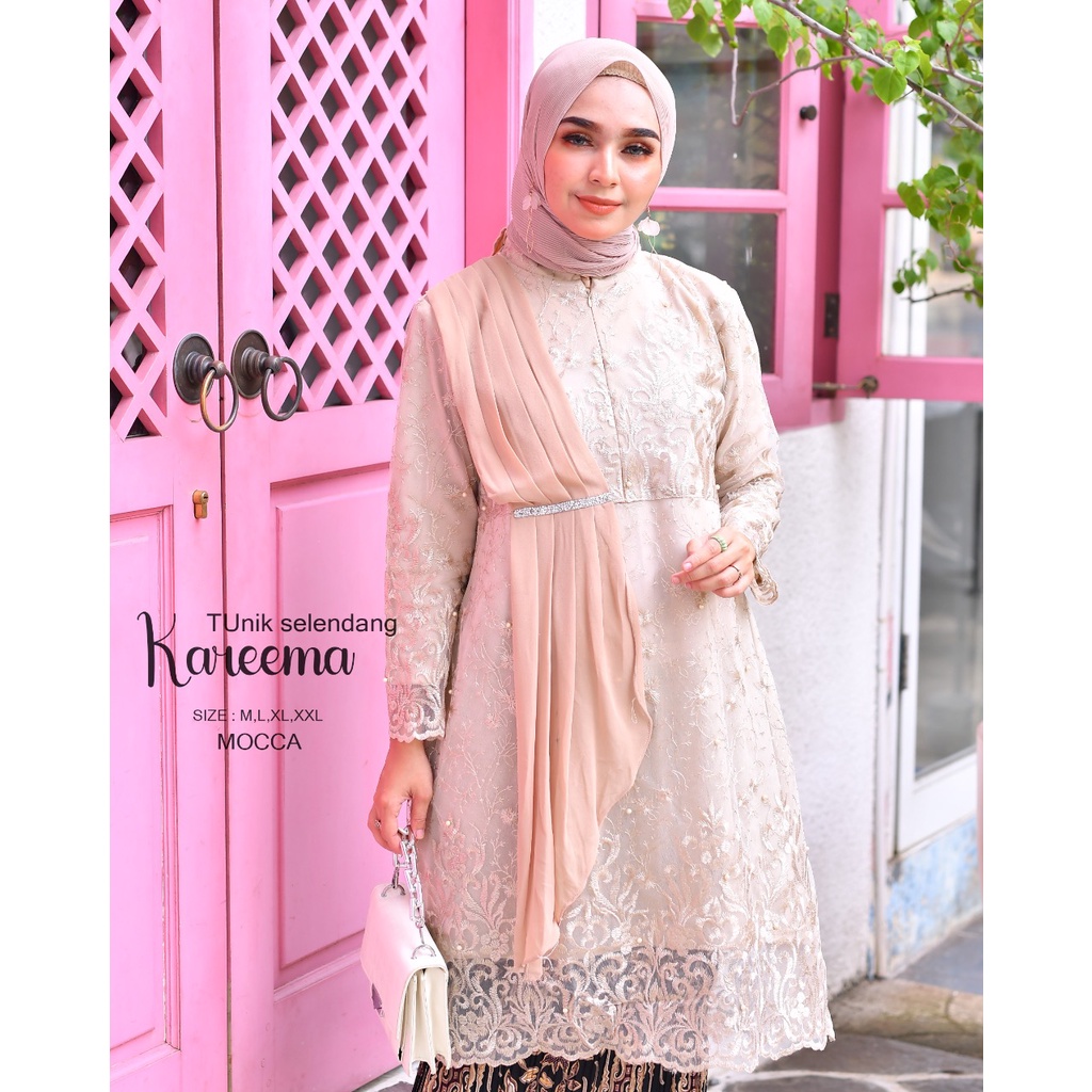 (COD) - SETELAN KEBAYA MODERN - SET TUNIK TILLE MODERN - BAJU KEBAYA MODERN - KEBAYA WISUDA - ATASAN KEBAYA BRUKAT - BAJU KEBAYA - KEBAYA BROKAT - KEBAYA SELENDANG- KEBAYA WISUDA - TUNIK TILLE SELENDANG - KEBAYA TUNIK - KEBAYA MODERN BY KIRANAOL-Krem