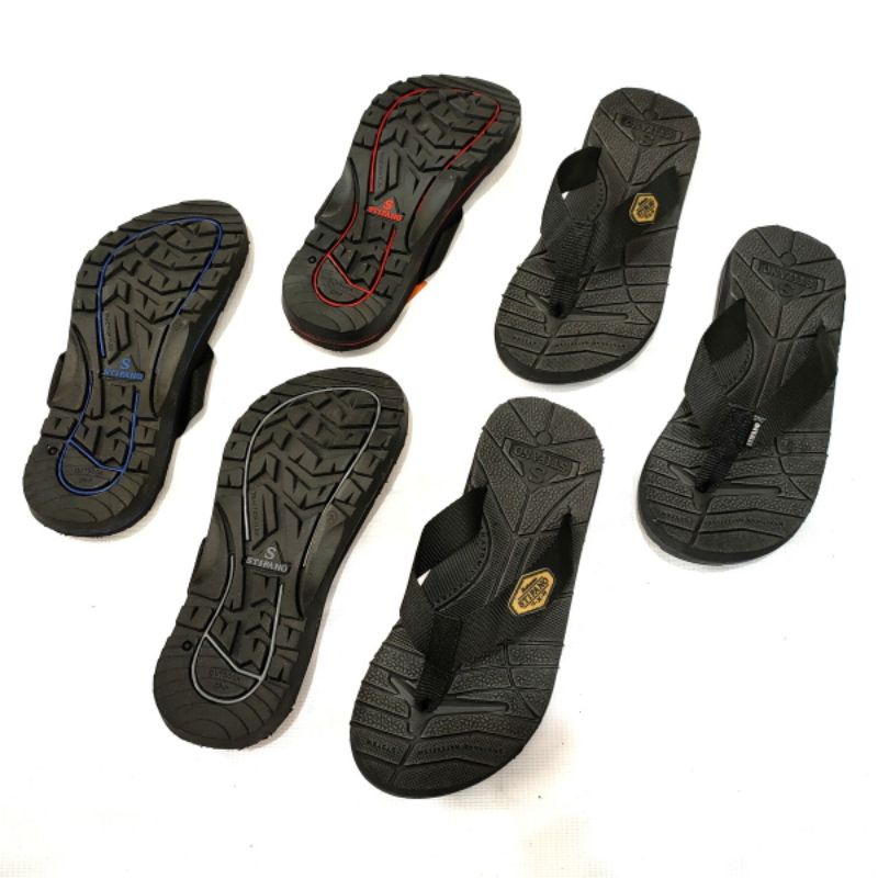 Sandal pria Stifano NSH 01. 100% spon super &amp; tebal + sol karet tpr tidak licin orginal 100%