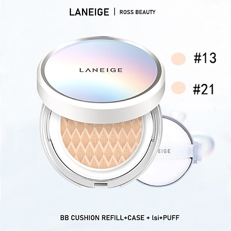 LANEIGE - BB Cushion Whitening SPF50+ PA+++ (Refill+Case + Isi+Puff)  LaneIge BB Foundation #13/#21 100% ORI KOREA