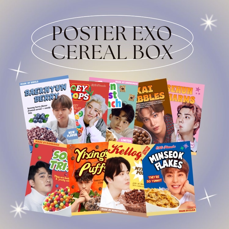 Wall Decor Poster A5 Cereal Box EXO Edition