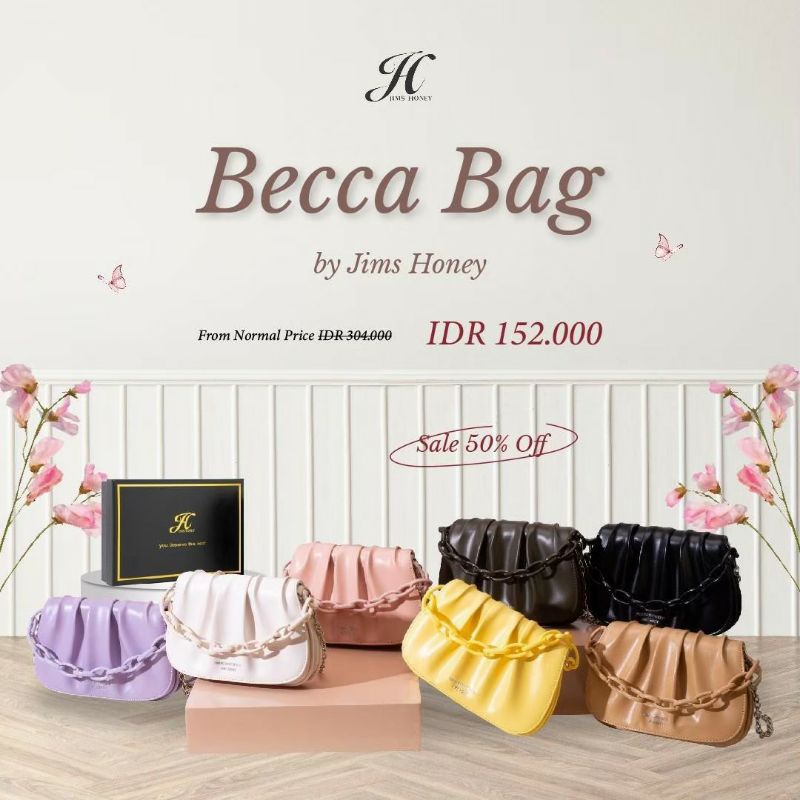 Becca Bag Jims Honey Original Tas Selempang Wanita Promo murah realpic cod free box