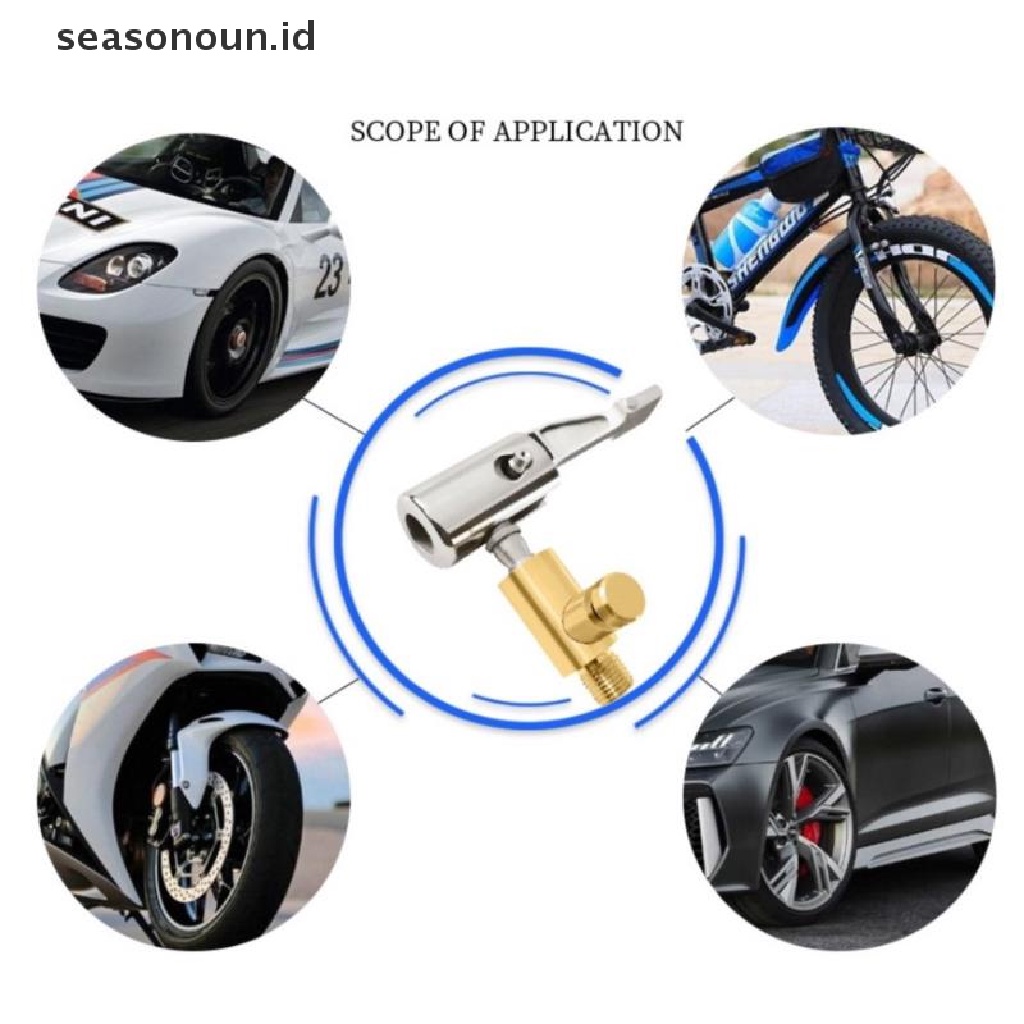 【seasonoun】 Stainless Steel Tire Chucks Air Compressor Air Chucks Tire Inflation Nozzle .