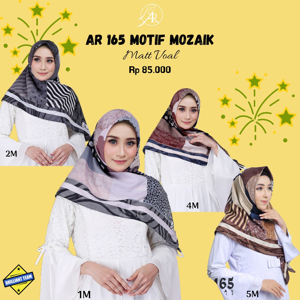 Hijab Segiempat Motif Jilbab Segiempat Voal Segiempat Arrafi Hijab Segiempat Voal Ar 165 Mozaik