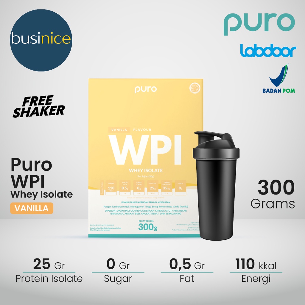 PURO WPI Whey Protein Isolate Plain 300 Gram