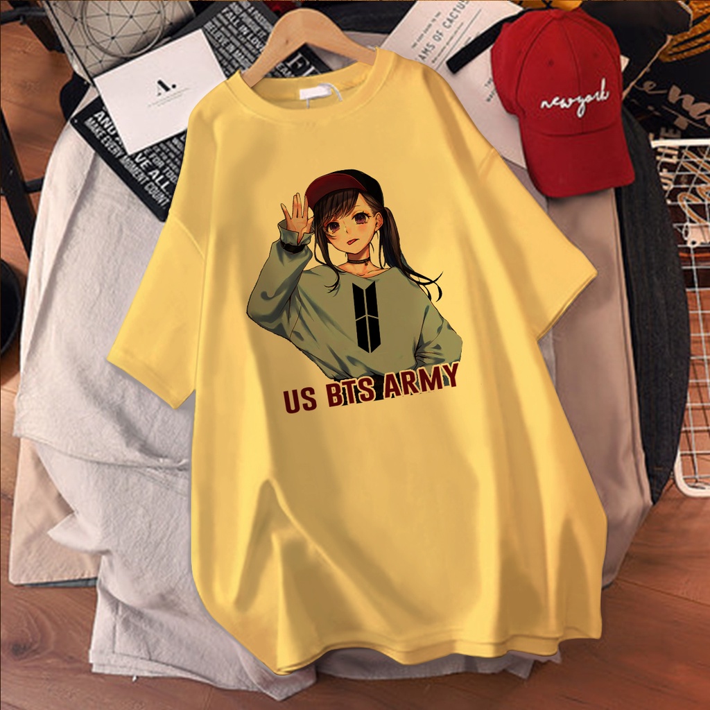 CALVIERO SHOP - BAJU KAOS WANITA DEWASA PRINT CASUAL US BTS ARMY