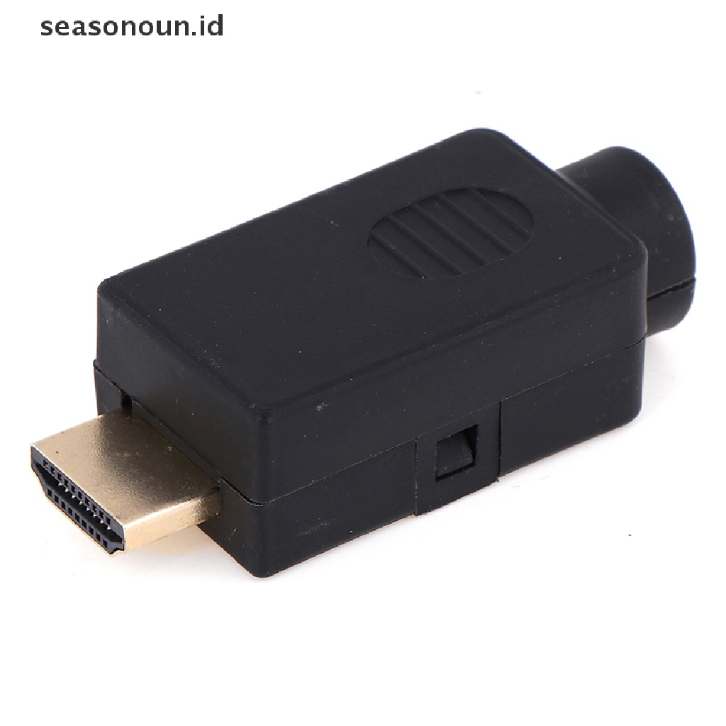 Konektor Terminal HDMI Male 19P Plug Breakout Tanpa Solder Dengan Penutup