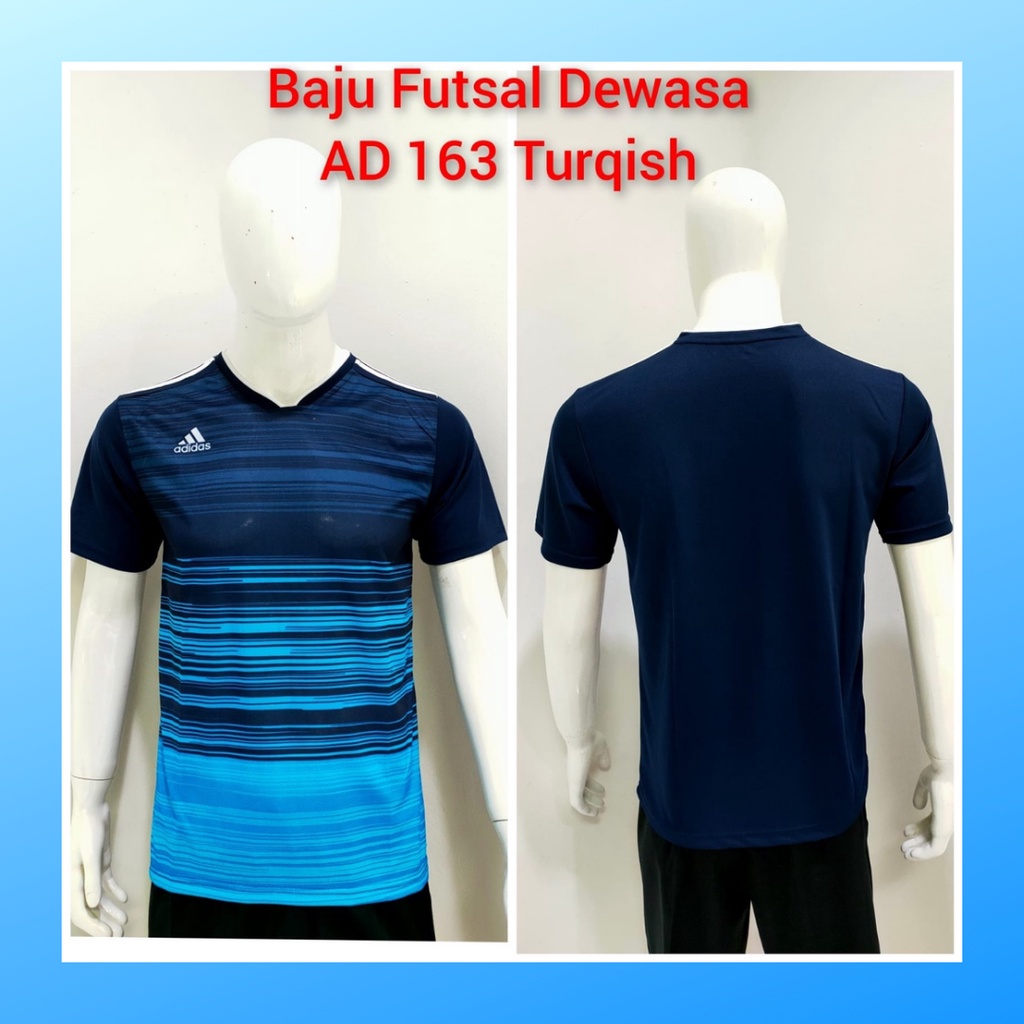 jersey futsal pria kaos sepak bola club baju atasan wanita dewasa t-shirt seragam custom jersy outfit klub olahraga kostum jarsey soccer pakaian oblong sports suit apparel AD163 turqis