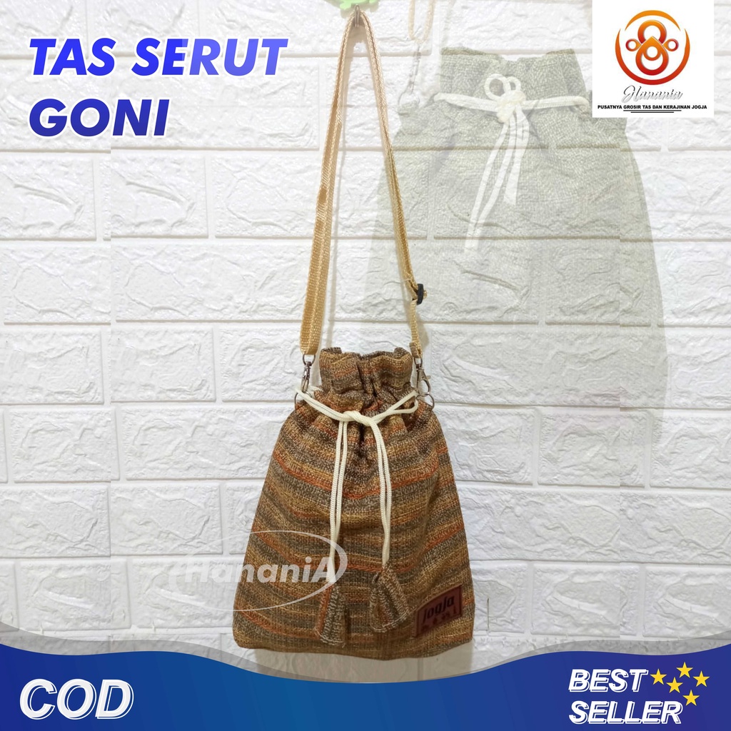 Tas selempang wanita Tas serut goni premium sling bag goni mini