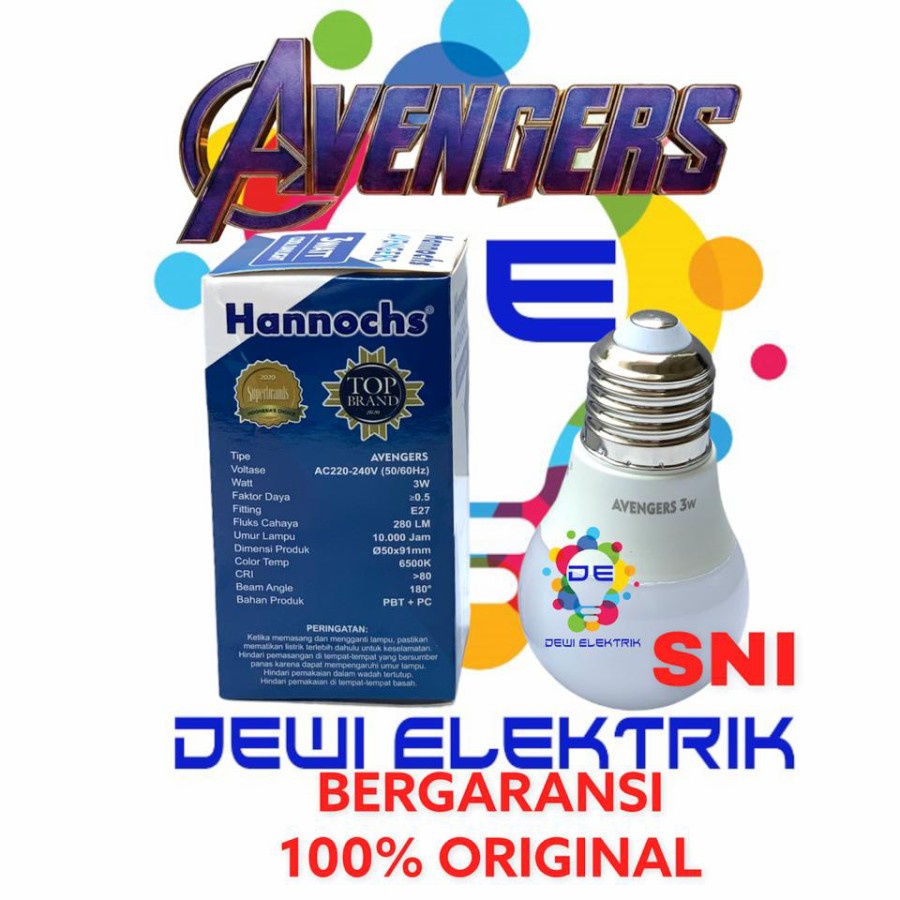 Lampu Led Hannochs Avengers 3 watt Cool Daylight