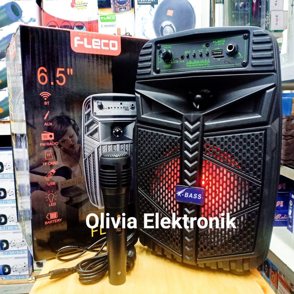 Speaker Bluetooth Fleco F-6110B Speaker Karaoke 6,5 BIG SOUND + BONUS MIC