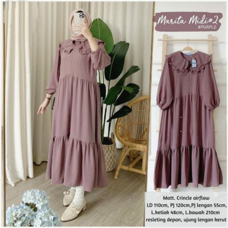 LONGDRESS RAYON KDI GAMIS KERAH NAGITA KEKINIAN RAYON ADEM