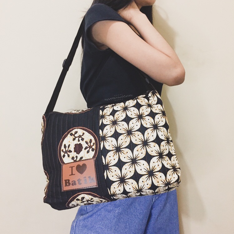 CHALYA SLING BAG | Tas Selempang Batik Jogja Sling bag Besar Oleh oleh Kerajinan Jogja Etnik Grosir 