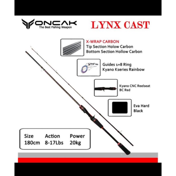 joran pancing tanduk oncak LYNX CAST Bc 662 198 cm