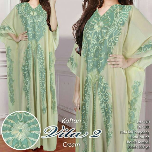 Vita Kaftan kerancang bordir jahit