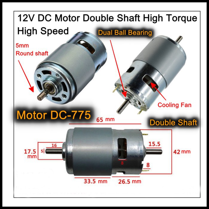 PAKET !! Dinamo Motor 775 DC  dan Bracket DC 775