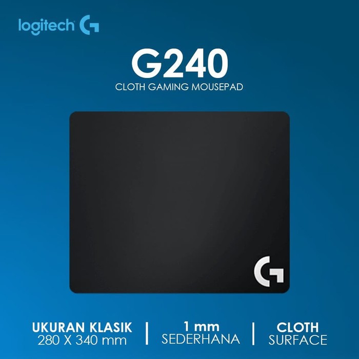 Mousepad Logitech G240 G 240 - Gaming - 280x340x1MM - Cloth - Original