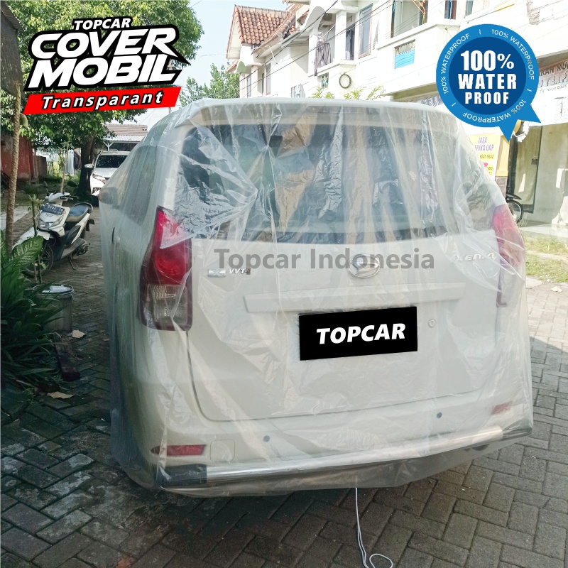 TOPCAR Cover Mobil Transparan Yaris Bakpo Plastik Tebal Plastik Waterproof Outdoor Indoor Part Mobil Aksesoris Exterior Selimut Pelindung Anti Air Debu Kotoran Hewan Teras Gudang Rumah