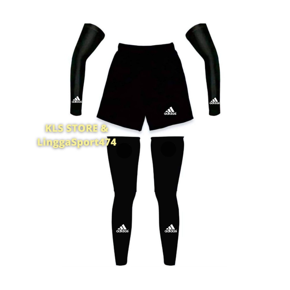 Manset Olahraga Full Set Paket Hemat Manset tangan, Manset Kaki, Celana Pendek 3 in 1 Jersey Volly-Addas