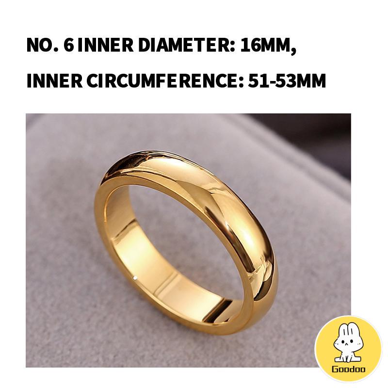 Asli 375 Grade Stainless Steel Couple Ring Titanium Gold Ring Hadiah Hari Valentine -Doo