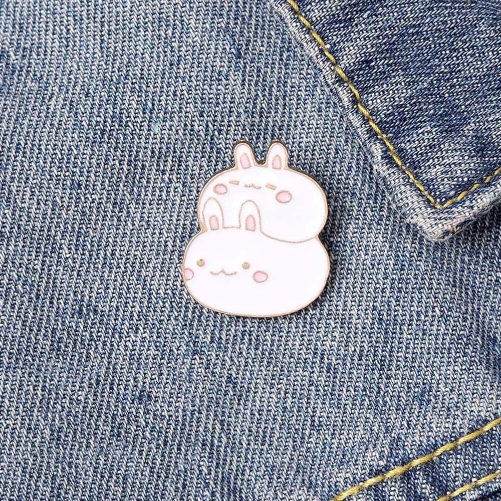 Agustina Bunny Enamel Pin Kerah Bros Fashion Perhiasan Aksesoris Tumpuk Kelinci Kerah Bros Travel Commemorative Brooch Pin