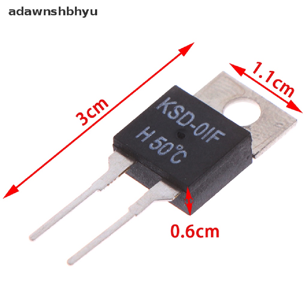 Adawnshbhyu 2Pcs Termostat Sensor Suhu Thermal Switch Biasa Terbuka KSD-01F 50degc